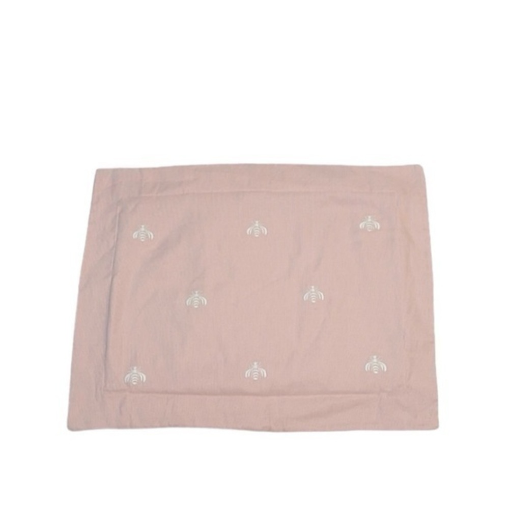 Restoration Hardware Embroidered Bee 100% Cotton Rose‎ Sham 12” x 18”